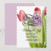 Tulpen save the date uitnodiging (Voorkant / Achterkant)