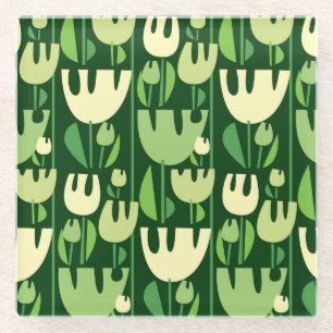 Tulpen Scandinavisch stijl patroon Glazen Onderzetter