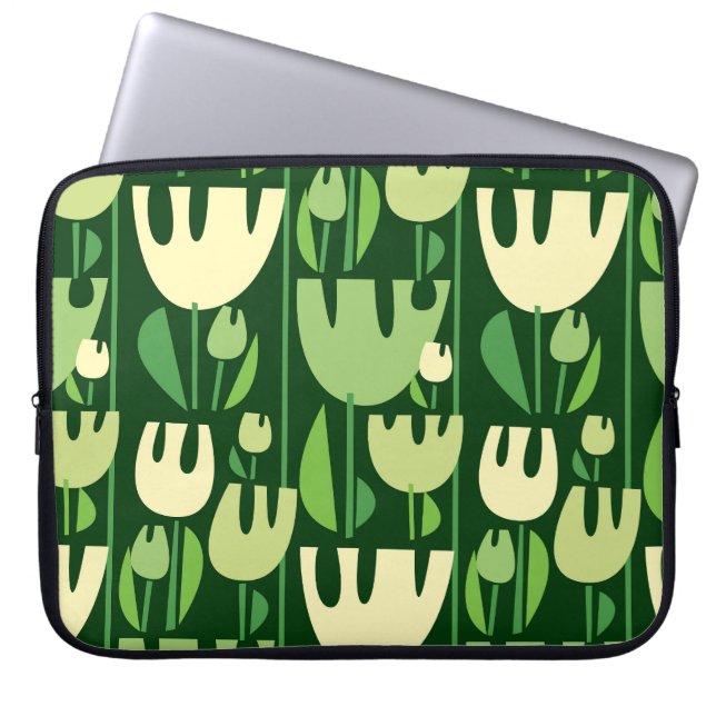Tulpen Scandinavisch stijl patroon Laptop Sleeve (Voorkant)