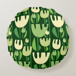 Tulpen Scandinavisch stijl patroon Rond Kussen