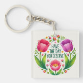 Tulpen Sleutelhanger verstevigen - Helder bloemont (voorkant)