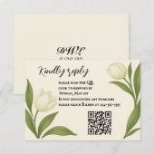 Tulpen Sonate QR Code RSVP Kaart (Voorkant / Achterkant)