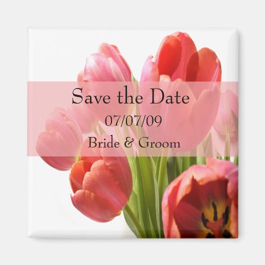 Tulpen - sparen de Datum Magnet (Voorkant)