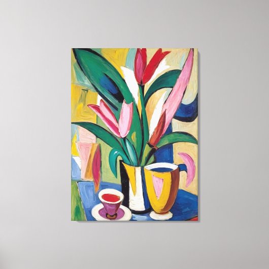 Tulpen tempel paneel #3 canvas afdruk (Voorkant)