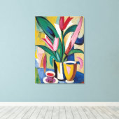 Tulpen tempel paneel #3 canvas afdruk (Insitu (Houten vloer))