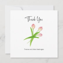 Tulpen Thank You kaart aquarel op maat