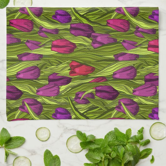 Tulpen Theedoek (Gevouwen)