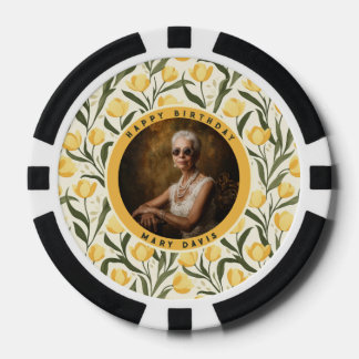 Tulpen Thema Meisje Verjaardagsfeestje Poker Chips