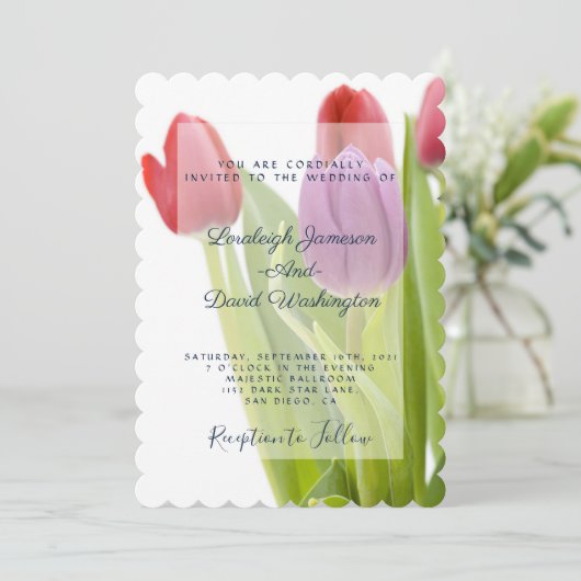 Tulpen trouwkaart kaart (Staand voorkant)