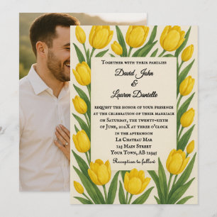 Tulpen Trouwkaart met Foto voor Eeuwig Kaart