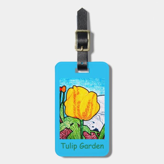 Tulpen tuin bagagelabel (Voorkant verticaal)