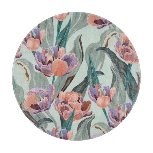 Tulpen Tuin:  grote bloemen Snijplank (Voorkant)