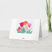 Tulpen Tuin Happy Birthday Kaart (Achterkant)