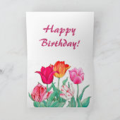 Tulpen Tuin Happy Birthday Kaart (Binnen)