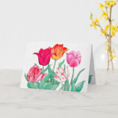 Tulpen Tuin Happy Birthday Kaart (Gele Bloem)