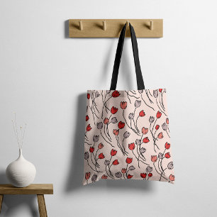 Tulpen tuin in roze tinten tote bag