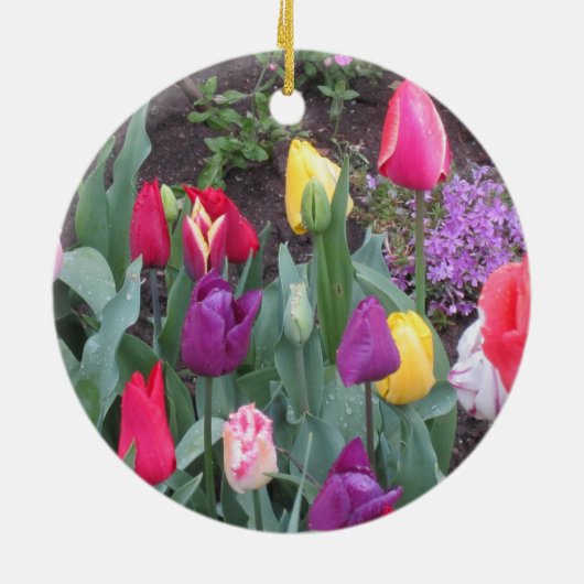 Tulpen tuin keramisch ornament (Achterkant)