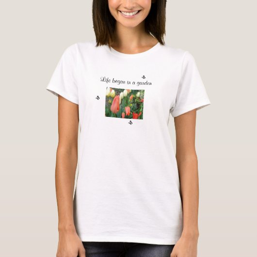 Tulpen tuin t-shirt (Voorkant)