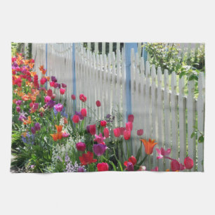 Tulpen tuinkeukenhanddoek voor witte handtangen theedoek