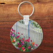 tulpen tuptuinwitte omheining Cape May NJ foto Sleutelhanger (Voorkant)