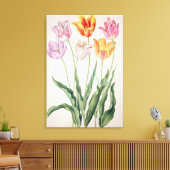 Tulpen uit de "Nassau Florilegium" (m/v op papier) Canvas Afdruk (Insitu (Woonkamer))