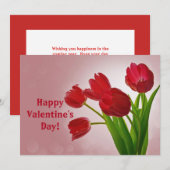 Tulpen Valentijnsdag Platte Kaart (Voorkant / Achterkant)