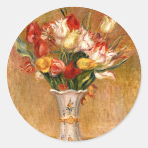 Tulpen van Auguste Renoir Ronde Sticker