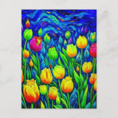 Tulpen van Gogh Stijl Briefkaart (Voorkant)