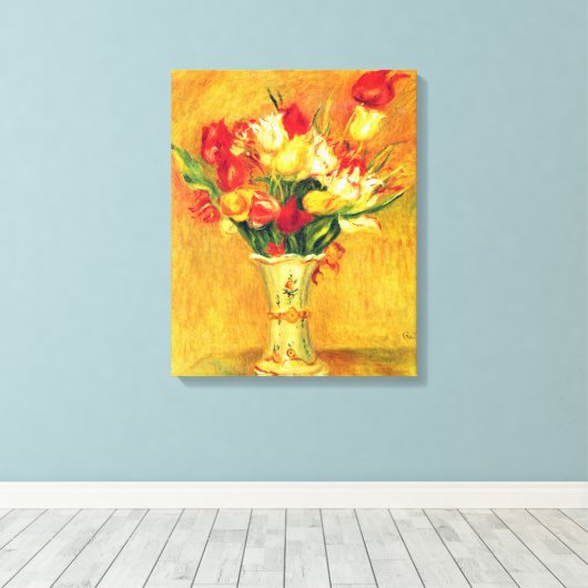 Tulpen van Pierre Renoir,  impressionistische kuns Canvas Afdruk (Insitu (Houten vloer))