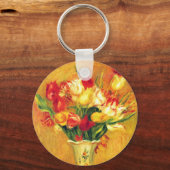 Tulpen van Pierre Renoir,  impressionistische kuns Sleutelhanger (Voorkant)