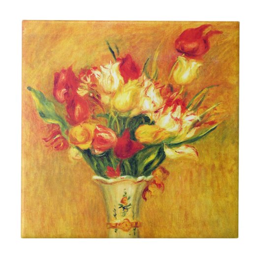 Tulpen van Pierre Renoir,  impressionistische kuns Tegeltje (Voorkant)