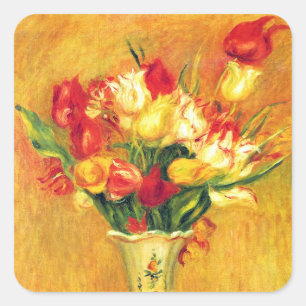 Tulpen van Pierre Renoir,  impressionistische kuns Vierkante Sticker