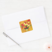 Tulpen van Pierre Renoir,  impressionistische kuns Vierkante Sticker (Envelop)