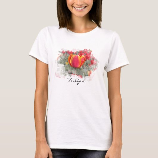 Tulpen van rood en geel t-shirt (Voorkant)