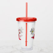 Tulpen van rood en wit acryl drinkbeker (Rechts)