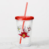 Tulpen van rood en wit acryl drinkbeker (Achterkant)