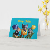 Tulpen van tabby kaart (Gele Bloem)