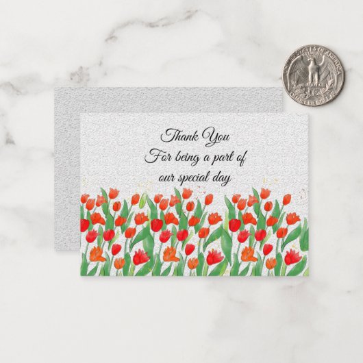 Tulpen vegen op lente dankzij kaarten notitiekaartje (Voorkant / Achterkant in situ)