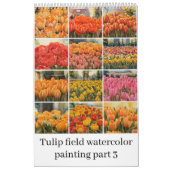 Tulpen veld waterverf schilderij 3 kalender (Hoes)