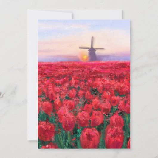 Tulpen Veldlente in Nederland Verjaardag Kaart (Achterkant)