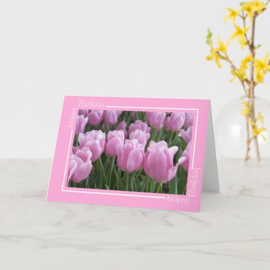 Tulpen Verjaardag Kaart (Gele Bloem)