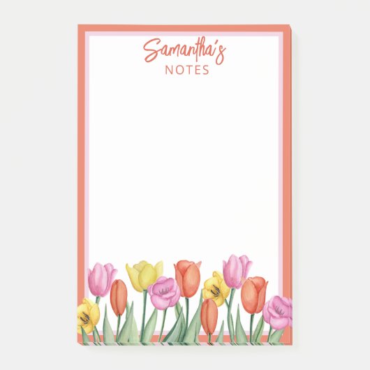 Tulpen Verjaardagsfeestje in bloemenstijl Post-it® Notes (Voorkant)