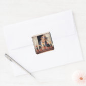 Tulpen verpotten door Jessie Willcox Smith Vierkante Sticker (Envelop)