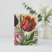 Tulpen Vintage Collage Briefkaart (Staand voorkant)