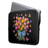 Tulpen & Vlinders Elegantie Laptophoes Laptop Sleeve (Voorkant Links)