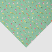 Tulpen & Vlinders Groen Patroon Tissuepapier (Detail)