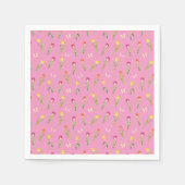 Tulpen & Vlinders Roze Patroon Bruidsdouche  Servet (Voorkant)