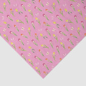 Tulpen & Vlinders Roze Patroon Tissuepapier (Detail)