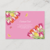 Tulpen & Vlinders Roze Vrijgezellenfeest Informatiekaartje (Voorkant)