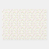 Tulpen & Vlinders Wit Patroon Inpakpapier Vel (Voorkant)